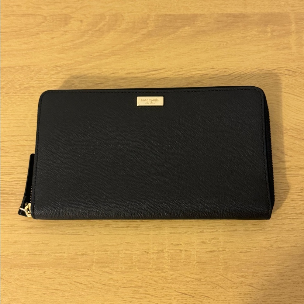 Kate Spade Black Travel Zip-Around Wallet